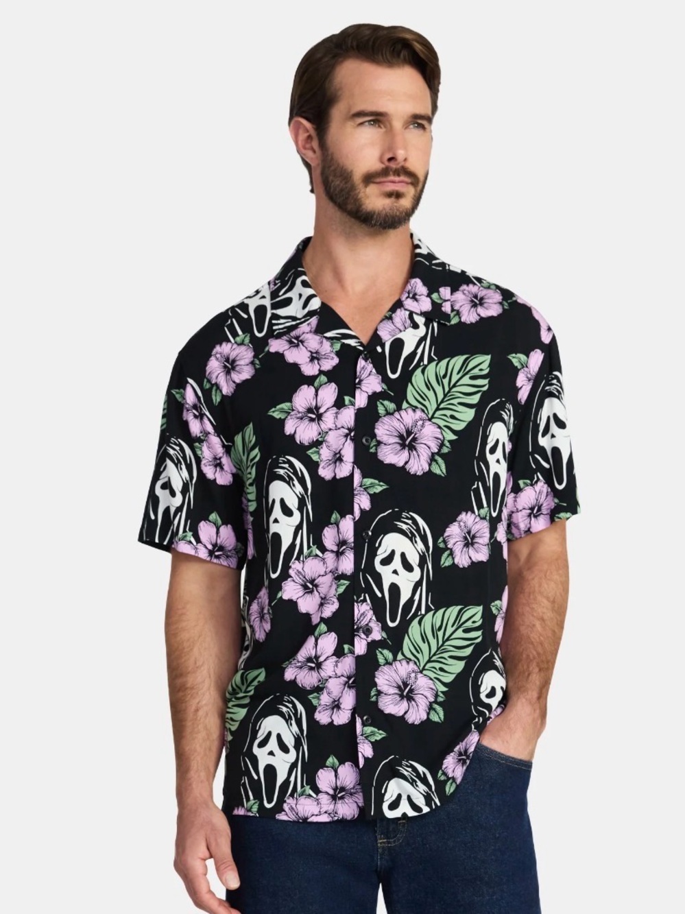 NWT 3XL ghost face Hawaiian shirt 1917